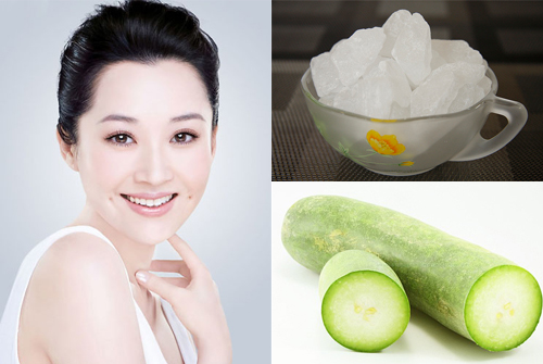 Làm đẹp bí đao với đường phèn